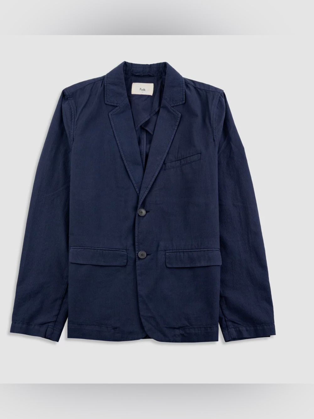 Folk Assembly Blazer - Soft Navy Mini Stripe